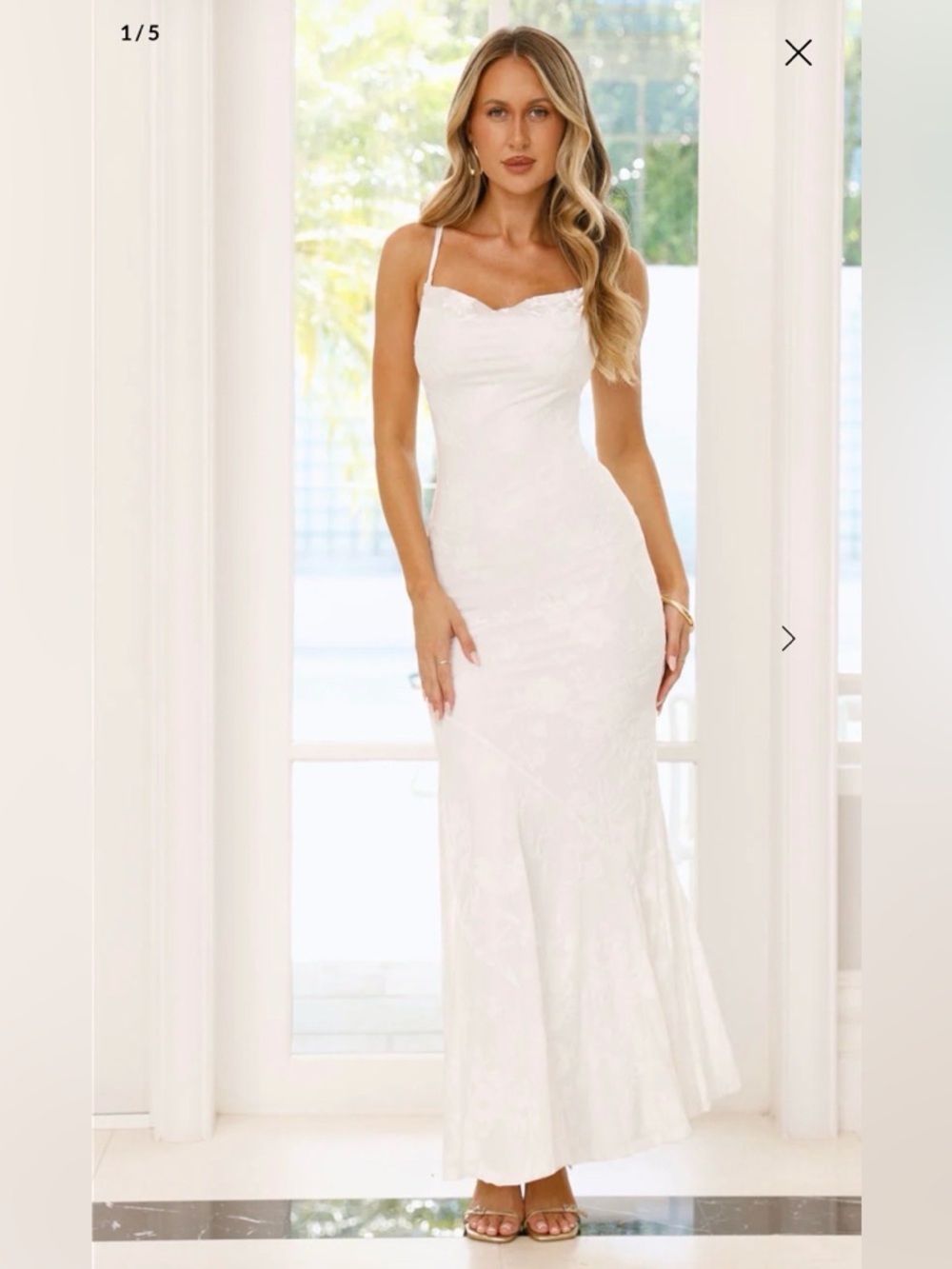 Hello Molly White Lace Maxi Dress